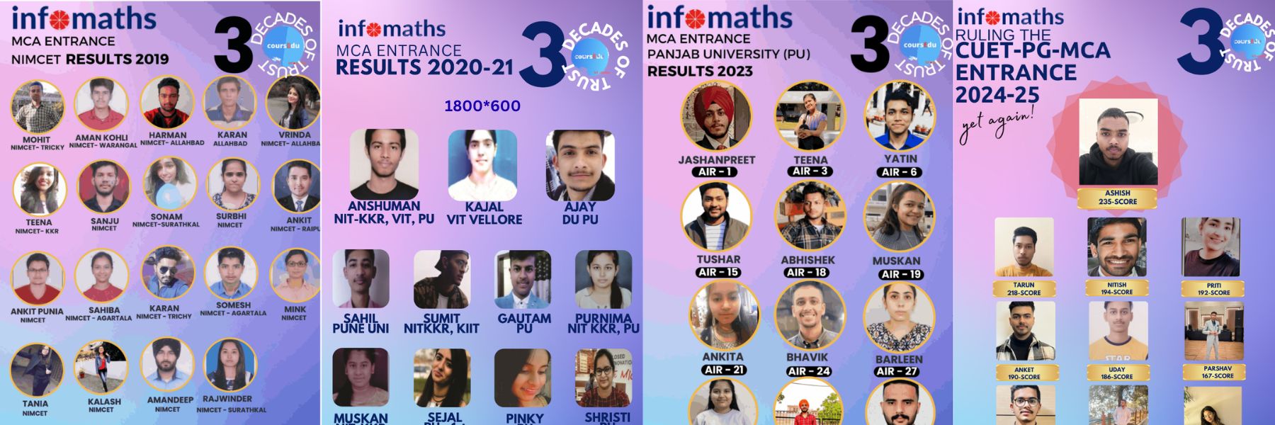 Info Maths PU results